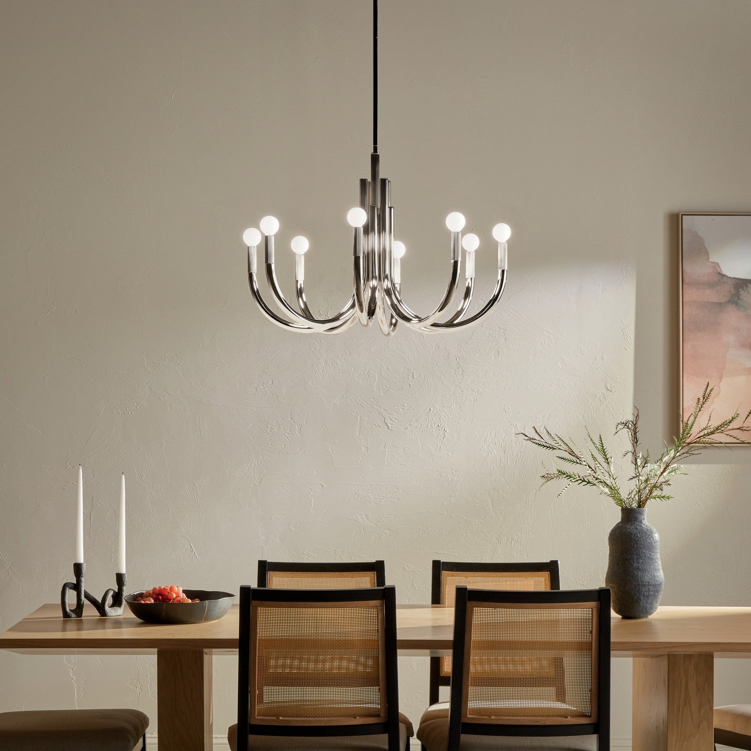 KICHLER 52550PN Odensa 29.25 Inch 8 Light Chandelier In Polished Nickel