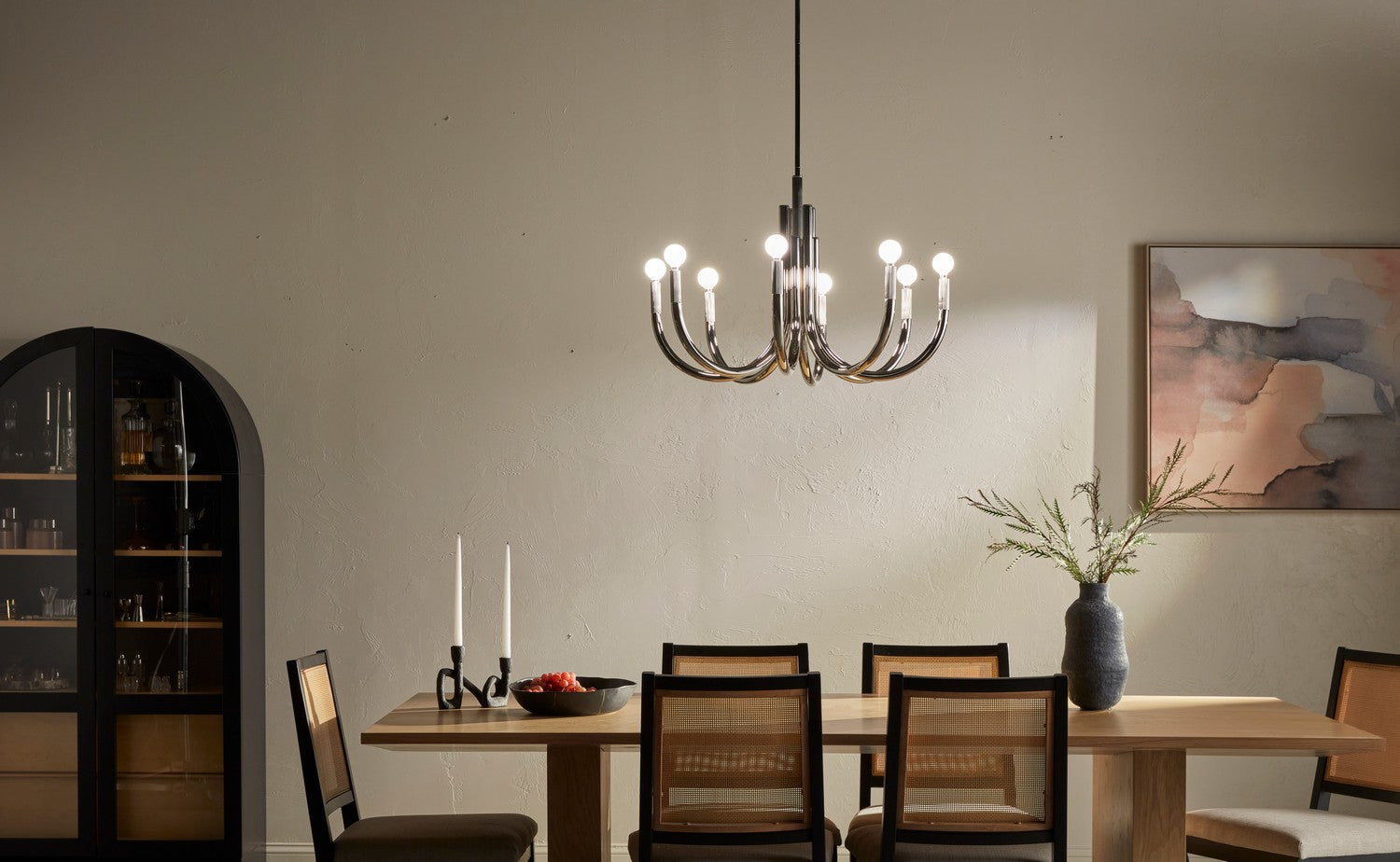 KICHLER 52550PN Odensa 29.25 Inch 8 Light Chandelier In Polished Nickel