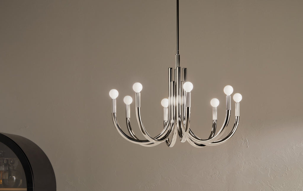 KICHLER 52550PN Odensa 29.25 Inch 8 Light Chandelier In Polished Nickel