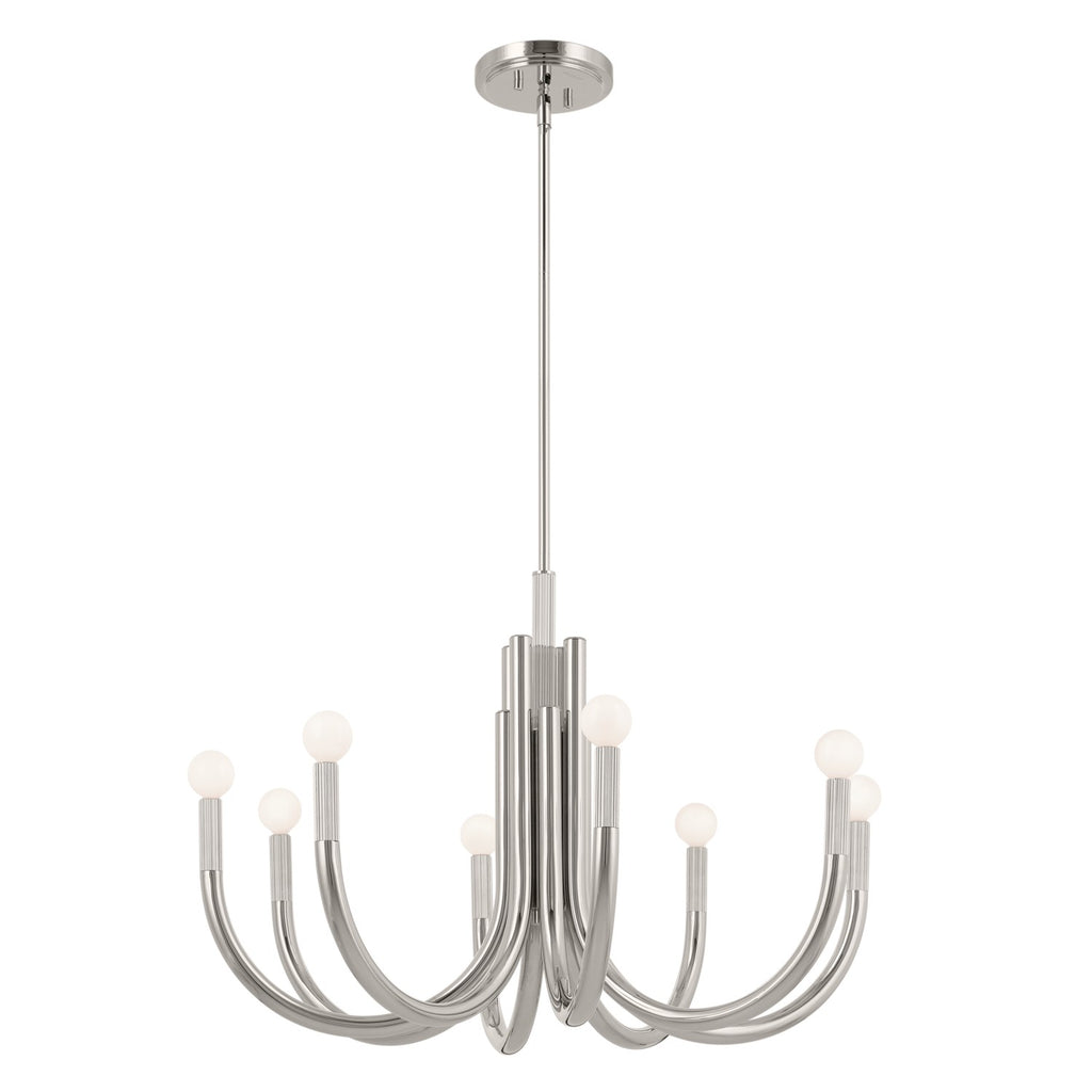 KICHLER 52550PN Odensa 29.25 Inch 8 Light Chandelier In Polished Nickel