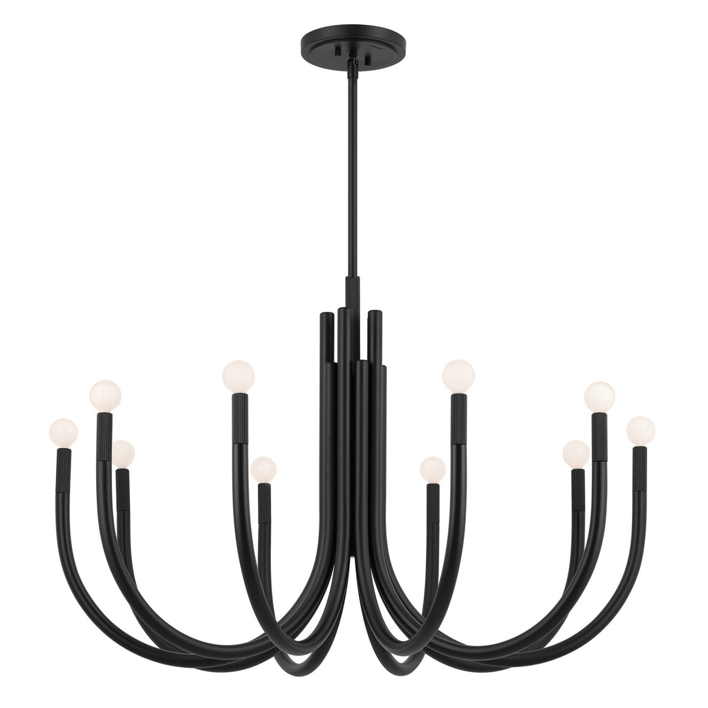 KICHLER 52551BK Odensa 40.25 Inch 10 Light Chandelier In Black