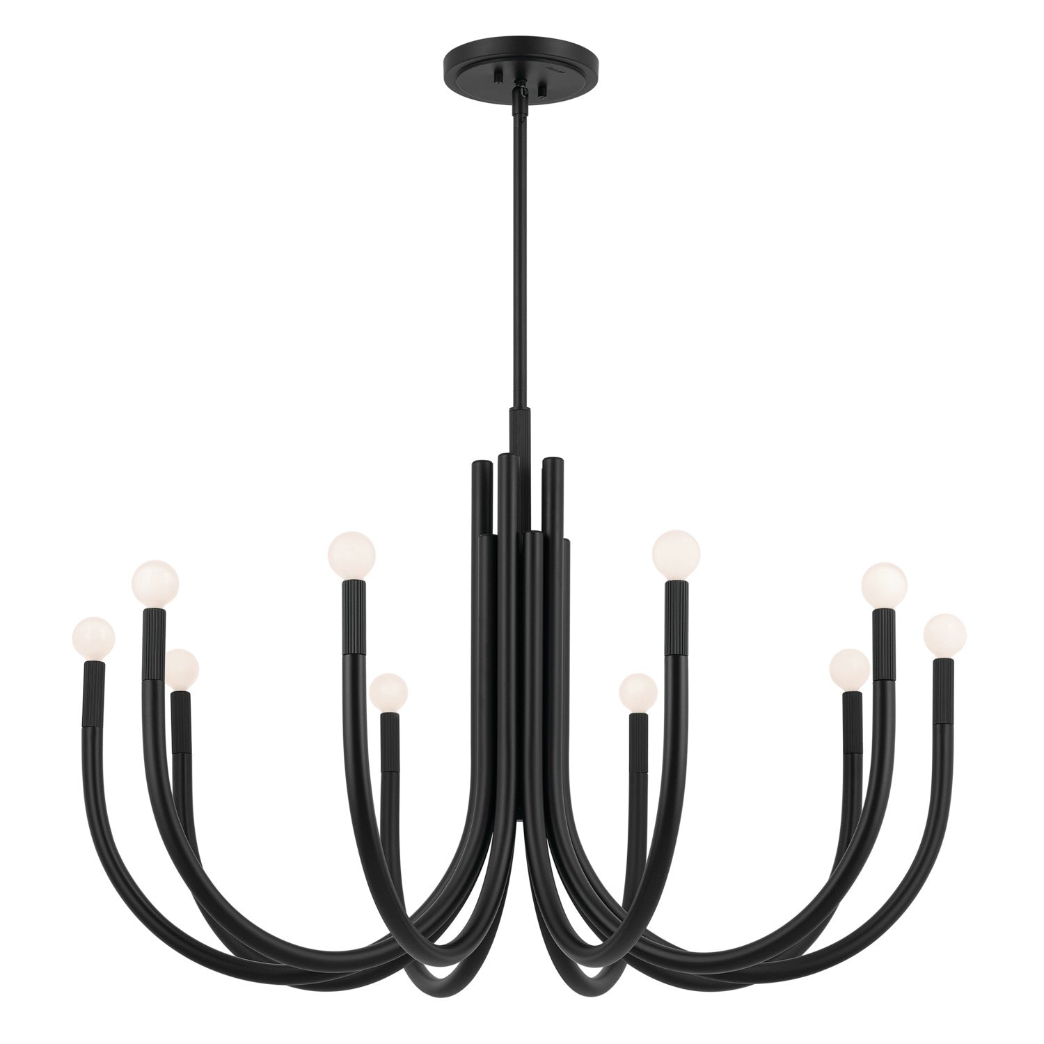 KICHLER 52551BK Odensa 40.25 Inch 10 Light Chandelier In Black