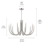 KICHLER 52551PN Odensa 40.25 Inch 10 Light Chandelier In Polished Nickel
