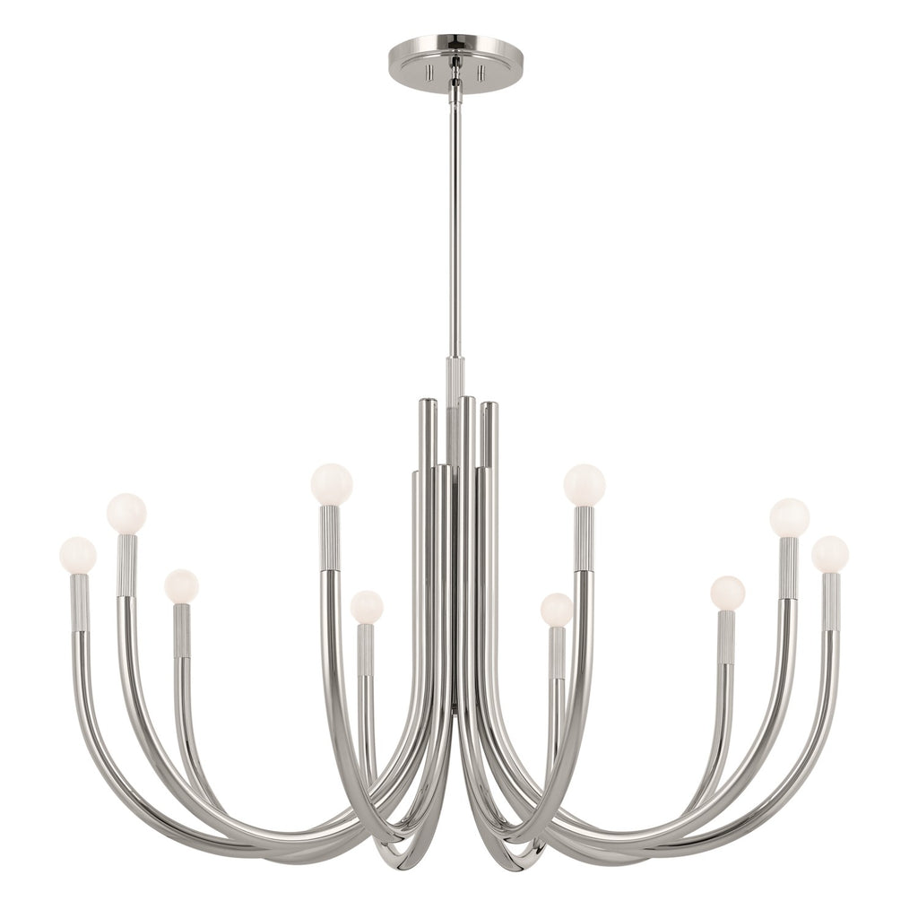 KICHLER 52551PN Odensa 40.25 Inch 10 Light Chandelier In Polished Nickel