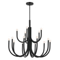 KICHLER 52552BK Odensa 40 Inch 15 Light Chandelier In Black