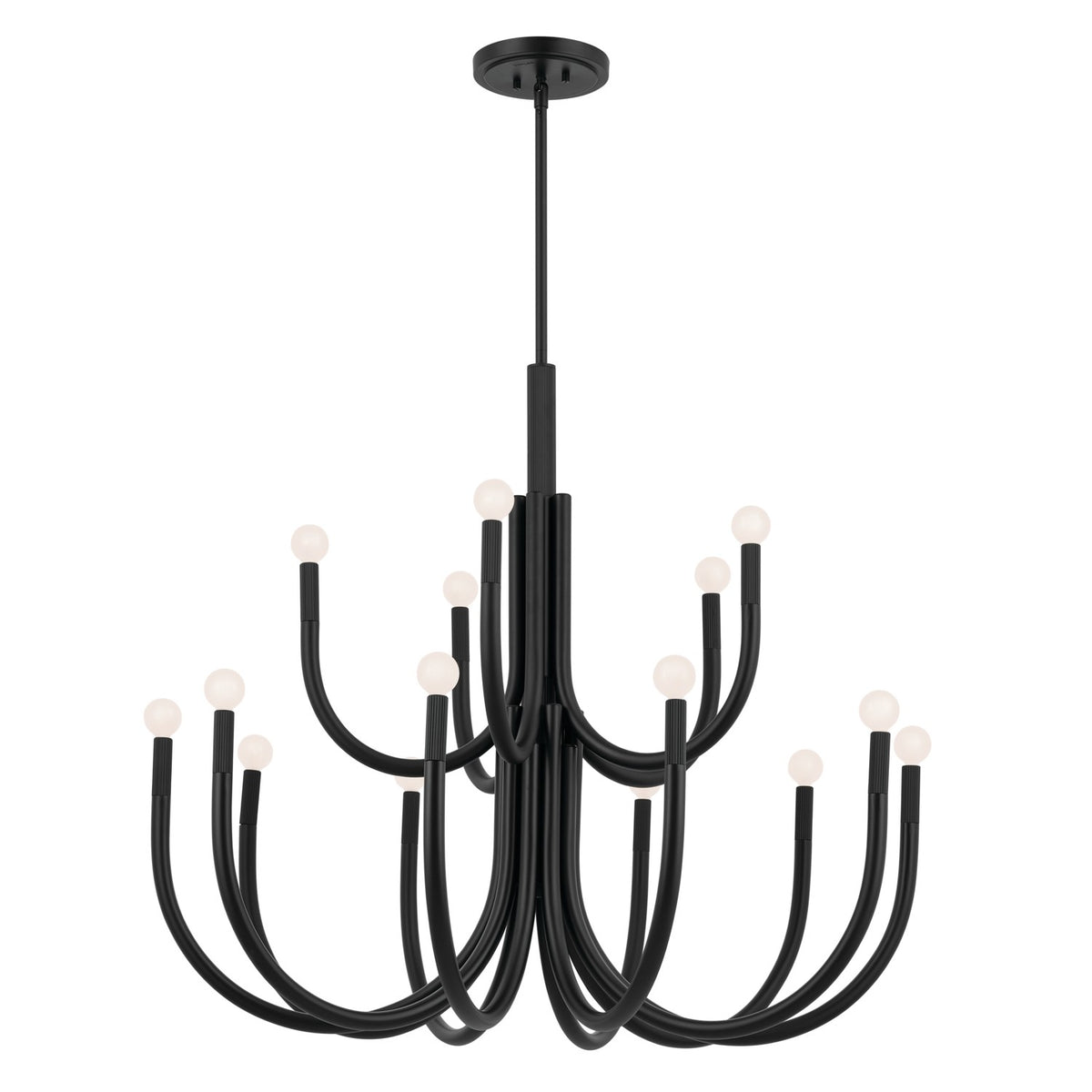 KICHLER 52552BK Odensa 40 Inch 15 Light Chandelier In Black
