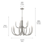 KICHLER 52552PN Odensa 40 Inch 15 Light Chandelier In Polished Nickel