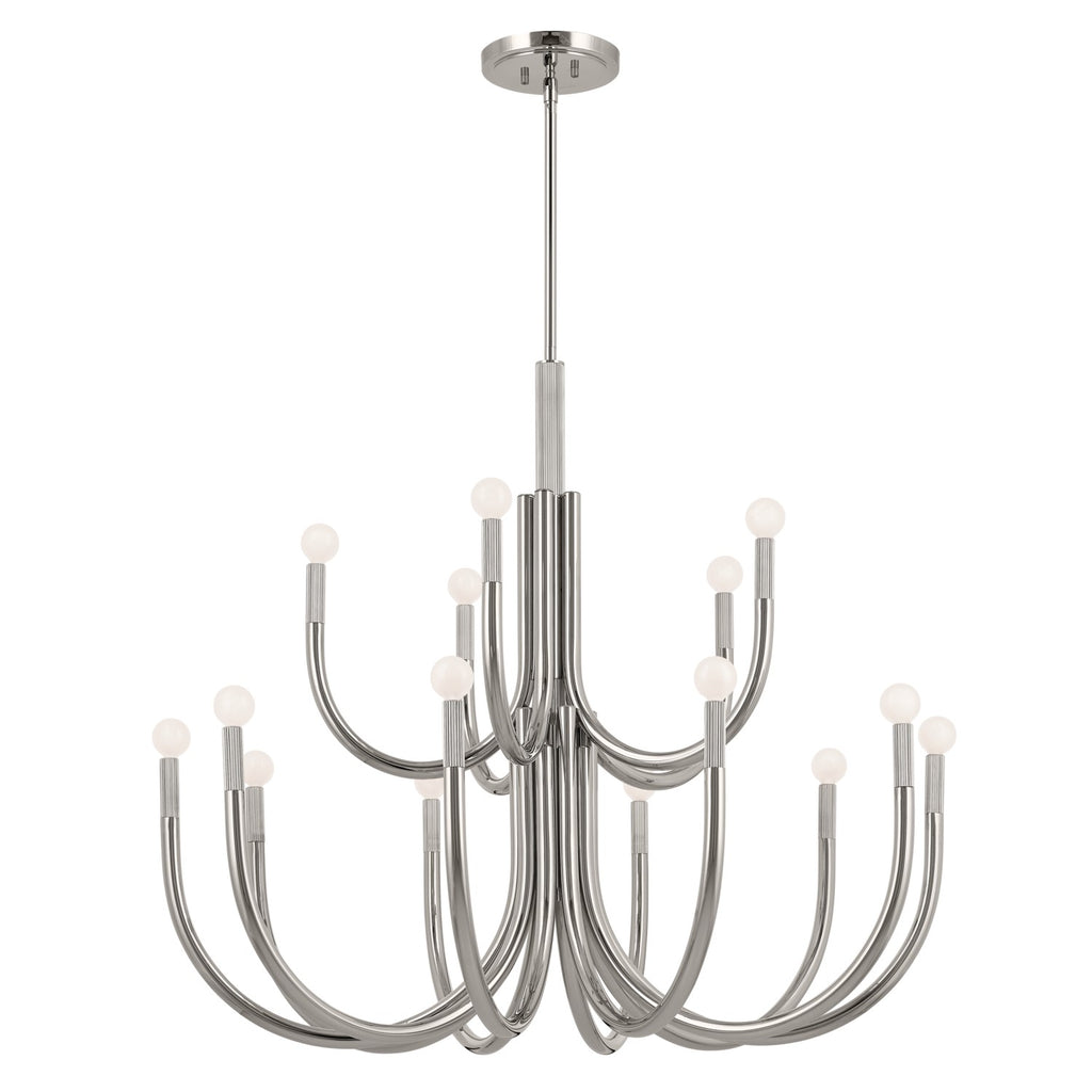 KICHLER 52552PN Odensa 40 Inch 15 Light Chandelier In Polished Nickel