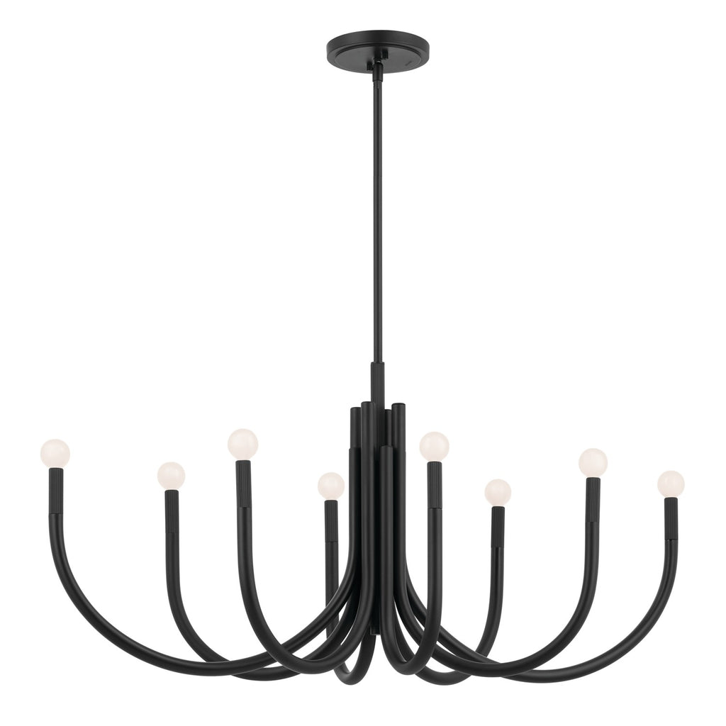 KICHLER 52553BK Odensa 46 Inch 8 Light Oval Chandelier In Black