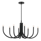 KICHLER 52553BK Odensa 46 Inch 8 Light Oval Chandelier In Black