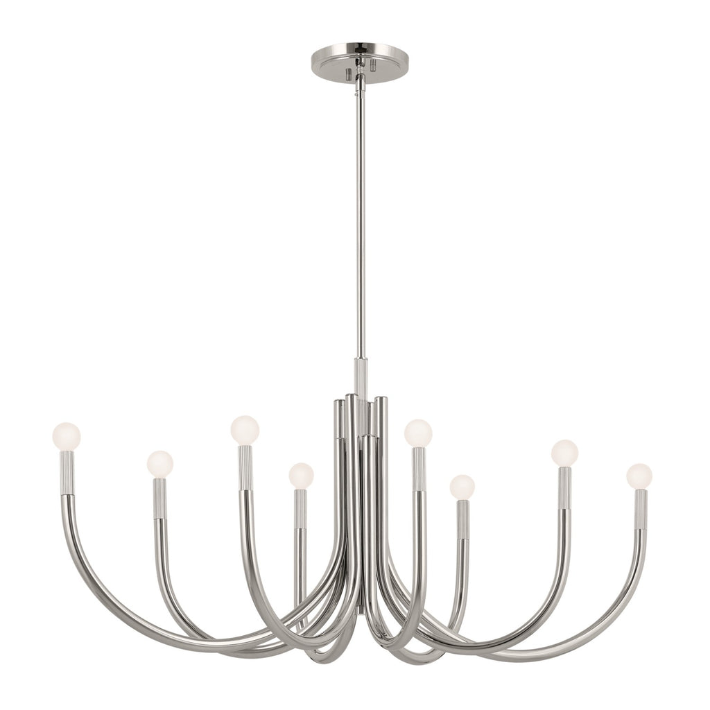 KICHLER 52553PN Odensa 46 Inch 8 Light Oval Chandelier In Polished Nickel