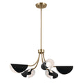 KICHLER 52558CPZBK Arcus 29.25 Inch 5 Light Convertible Chandelier In Champagne Bronze With Black