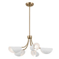 KICHLER 52558CPZWH Arcus 29.25 Inch 5 Light Convertible Chandelier In Champagne Bronze With White