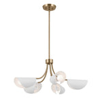 KICHLER 52558CPZWH Arcus 29.25 Inch 5 Light Convertible Chandelier In Champagne Bronze With White