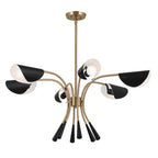 KICHLER 52559CPZBK Arcus 39.25 Inch 6 Light Chandelier In Champagne Bronze With Black