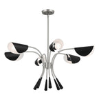 KICHLER 52559SN Arcus 39.25 Inch 6 Light Chandelier In Satin Nickel With Black