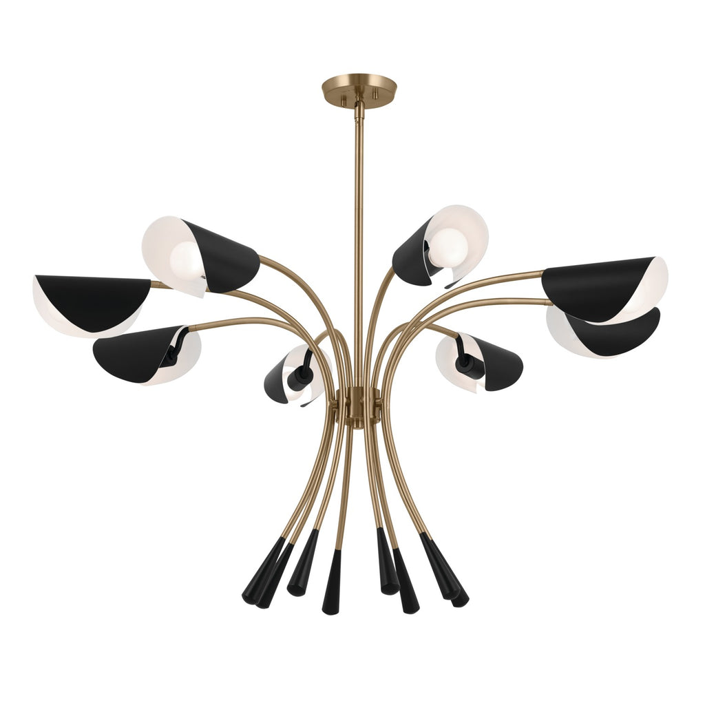 KICHLER 52560CPZBK Arcus 45.5 Inch 8 Light Chandelier In Champagne Bronze With Black