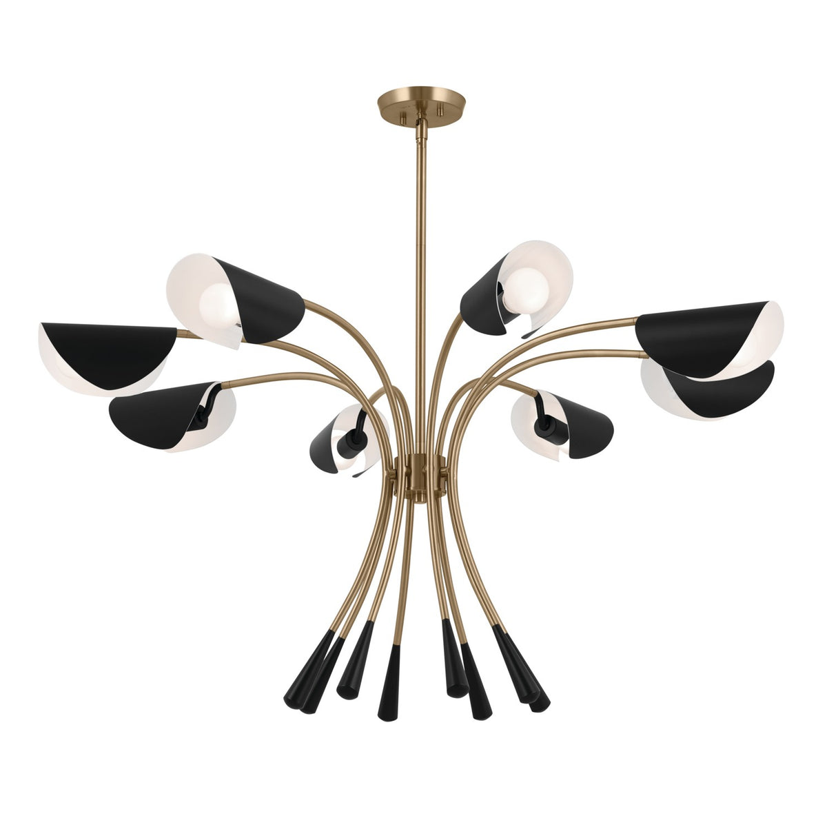 KICHLER 52560CPZBK Arcus 45.5 Inch 8 Light Chandelier In Champagne Bronze With Black