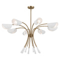 KICHLER 52560CPZWH Arcus 45.5 Inch 8 Light Chandelier In Champagne Bronze With White