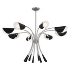 KICHLER 52560SN Arcus 45.4 Inch 8 Light Chandelier In Satin Nickel With Black