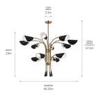 KICHLER 52561CPZBK Arcus 46.25 Inch 12 Light Chandelier In Champagne Bronze With Black