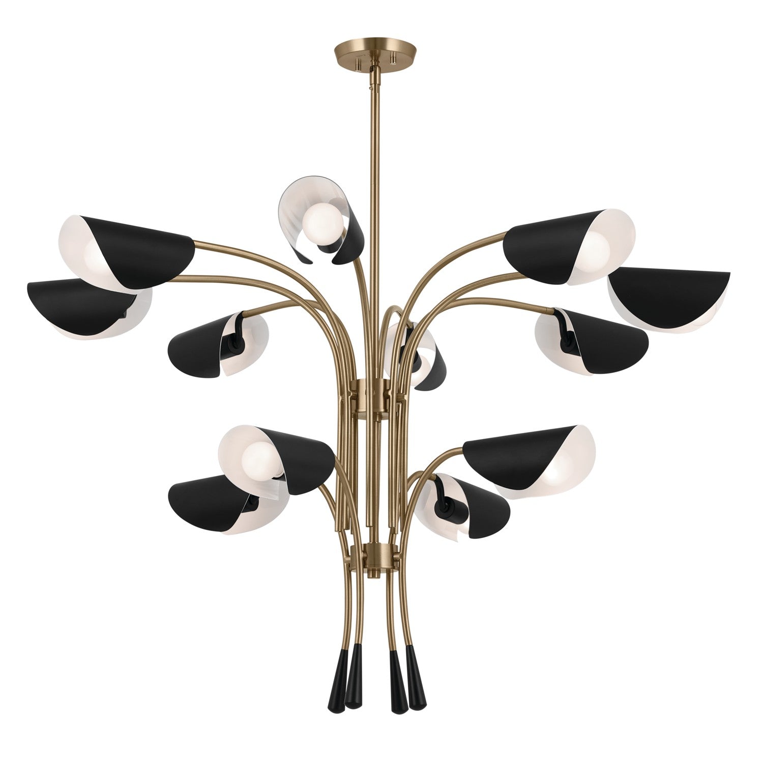 KICHLER 52561CPZBK Arcus 46.25 Inch 12 Light Chandelier In Champagne Bronze With Black
