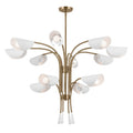KICHLER 52561CPZWH Arcus 46.25 Inch 12 Light Chandelier In Champagne Bronze With White