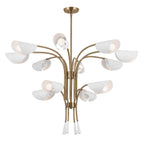 KICHLER 52561CPZWH Arcus 46.25 Inch 12 Light Chandelier In Champagne Bronze With White