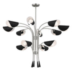 KICHLER 52561SN Arcus 46.25 Inch 12 Light Chandelier In Satin Nickel With Black