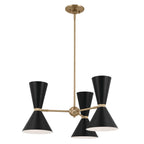 KICHLER 52565CPZBK Phix 30.75 Inch 6 Light Chandelier In Champagne Bronze With Black