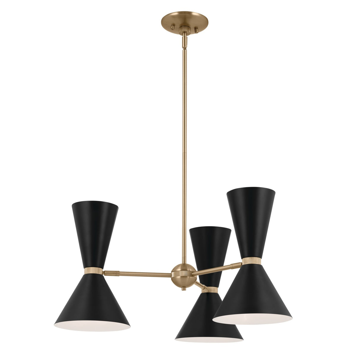 KICHLER 52565CPZBK Phix 30.75 Inch 6 Light Chandelier In Champagne Bronze With Black