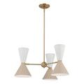KICHLER 52565CPZGRG Phix 30.75 Inch 6 Light Chandelier In Champagne Bronze With Greige And White