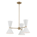 KICHLER 52565CPZWH Phix 30.75 Inch 6 Light Chandelier In Champagne Bronze With White
