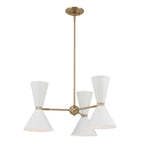 KICHLER 52565CPZWH Phix 30.75 Inch 6 Light Chandelier In Champagne Bronze With White