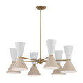 KICHLER 52566CPZGRG Phix 38.75 Inch 12 Light Chandelier In Champagne Bronze With Greige And White