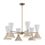 KICHLER 52566CPZGRG Phix 38.75 Inch 12 Light Chandelier In Champagne Bronze With Greige And White
