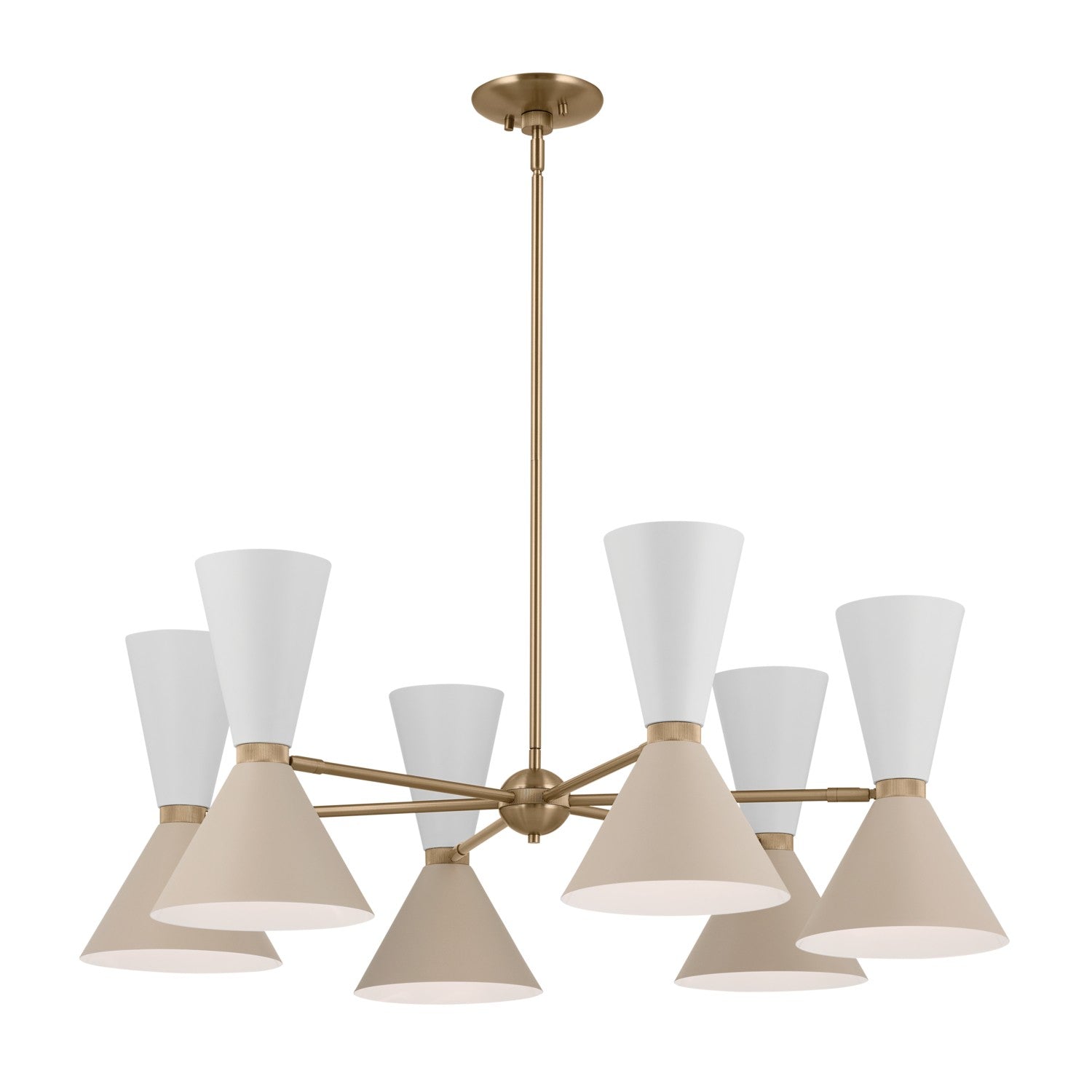 KICHLER 52566CPZGRG Phix 38.75 Inch 12 Light Chandelier In Champagne Bronze With Greige And White