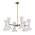 KICHLER 52566CPZWH Phix 38.75 Inch 12 Light Chandelier In Champagne Bronze With White