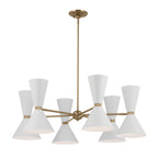 KICHLER 52566CPZWH Phix 38.75 Inch 12 Light Chandelier In Champagne Bronze With White