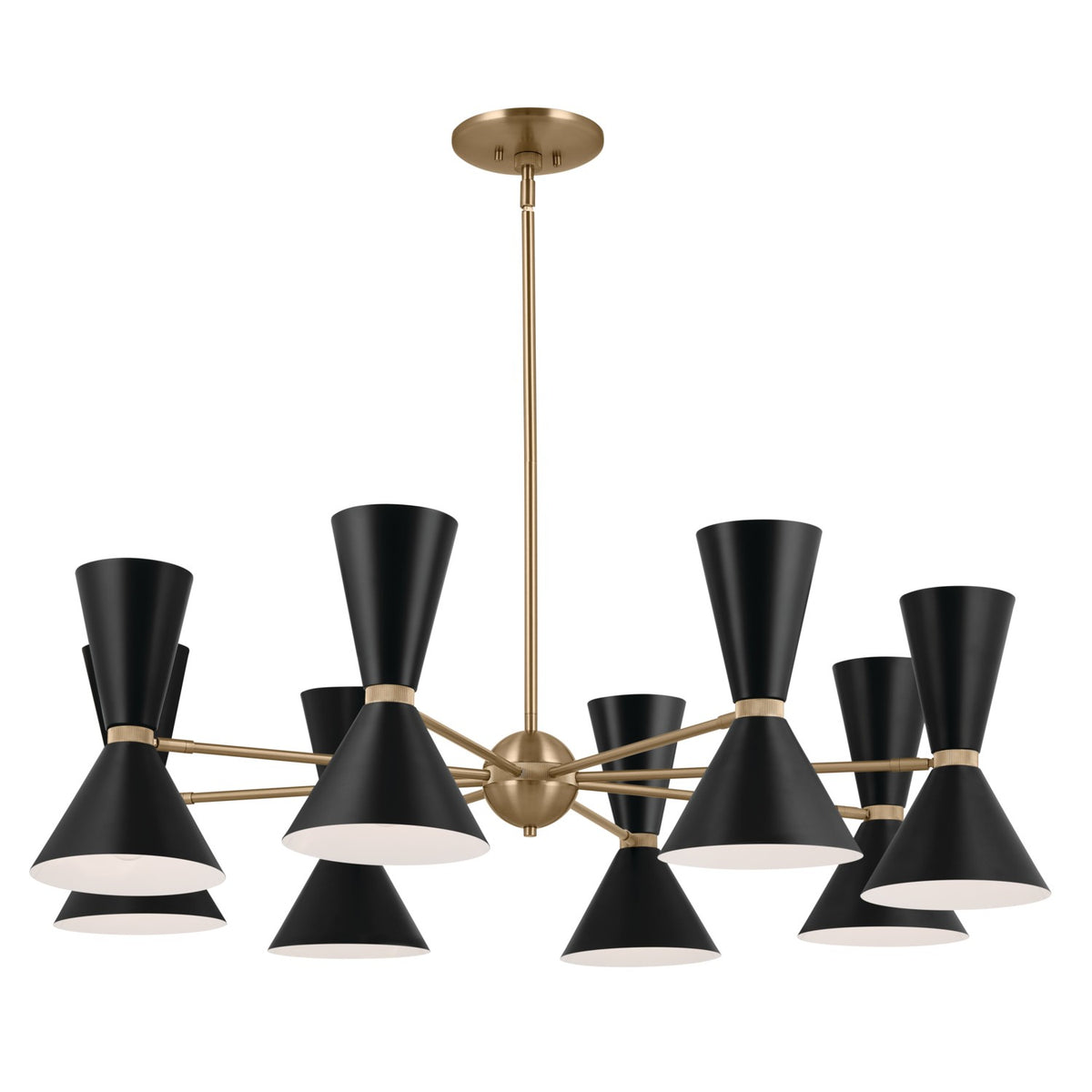 KICHLER 52567CPZBK Phix 48.75 Inch 16 Light Chandelier In Champagne Bronze With Black