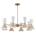 KICHLER 52567CPZGRG Phix 48.75 Inch 16 Light Chandelier In Champagne Bronze With Greige And White
