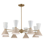 KICHLER 52567CPZGRG Phix 48.75 Inch 16 Light Chandelier In Champagne Bronze With Greige And White