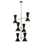 KICHLER 52568CPZBK Phix 50 Inch 12 Light Foyer Chandelier In Champagne Bronze With Black