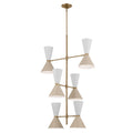 KICHLER 52568CPZGRG Phix 50 Inch 12 Light Foyer Chandelier In Champagne Bronze With Greige And White