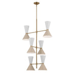 KICHLER 52568CPZGRG Phix 50 Inch 12 Light Foyer Chandelier In Champagne Bronze With Greige And White