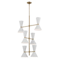 KICHLER 52568CPZWH Phix 50 Inch 12 Light Foyer Chandelier In Champagne Bronze With White