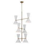KICHLER 52568CPZWH Phix 50 Inch 12 Light Foyer Chandelier In Champagne Bronze With White
