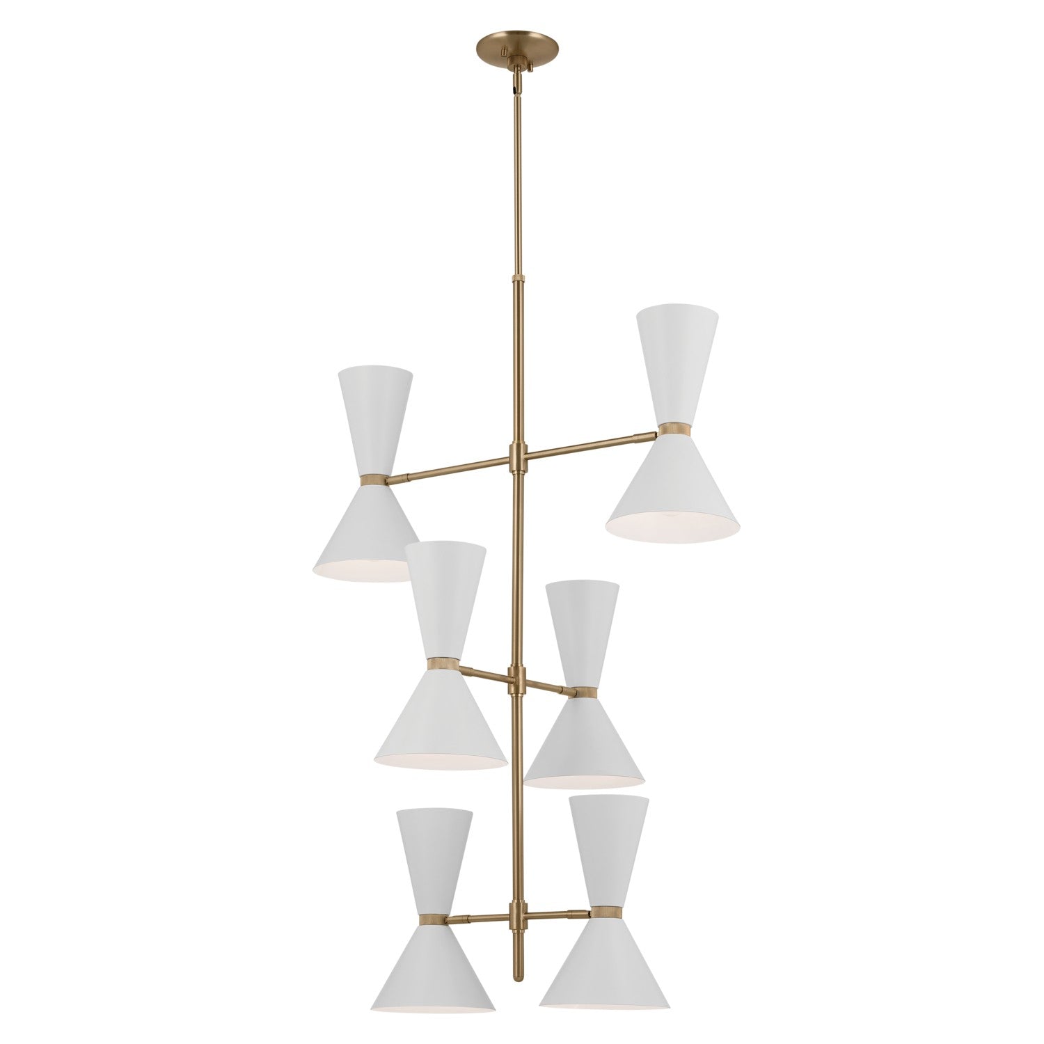 KICHLER 52568CPZWH Phix 50 Inch 12 Light Foyer Chandelier In Champagne Bronze With White