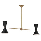 KICHLER 52569CPZBK Phix 48 Inch 4 Light Linear Chandelier In Champagne Bronze With Black