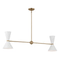 KICHLER 52569CPZWH Phix 48 Inch 4 Light Linear Chandelier In Champagne Bronze With White